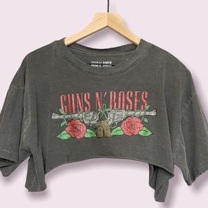 Guns N’ Roses Band Tee Grey Cropped Short